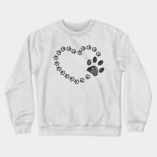 Made of paw print heart. Happy Valentine's day design Crewneck Sweatshirt